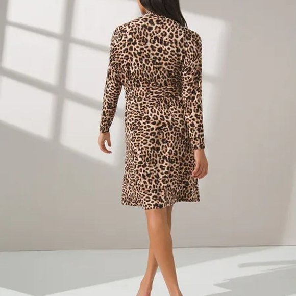 NWT Soma COOL NIGHTS Divine Leopard Short Robe - Picture 3 of 5